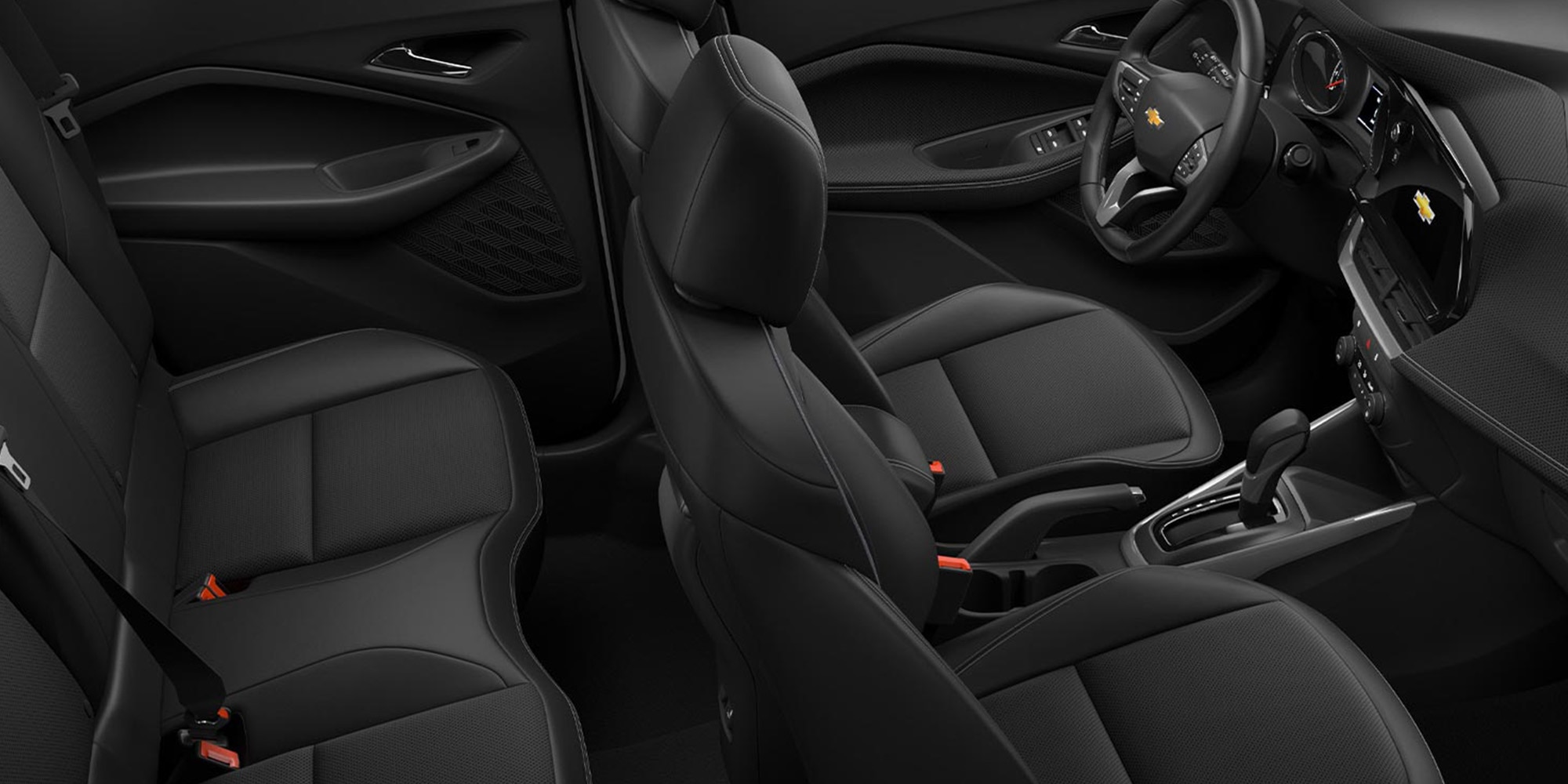 Asientos color negro de la Chevrolet Montana
